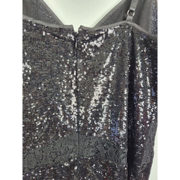 Marciano Los Angeles Women's Sz. L Black Sequin & Lace Dress - Picture 9 of 9